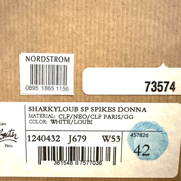 Christian Louboutin SHARKYLOUB SB Spikes Donna Leather Sneakers Shoes - Picture 14 of 14